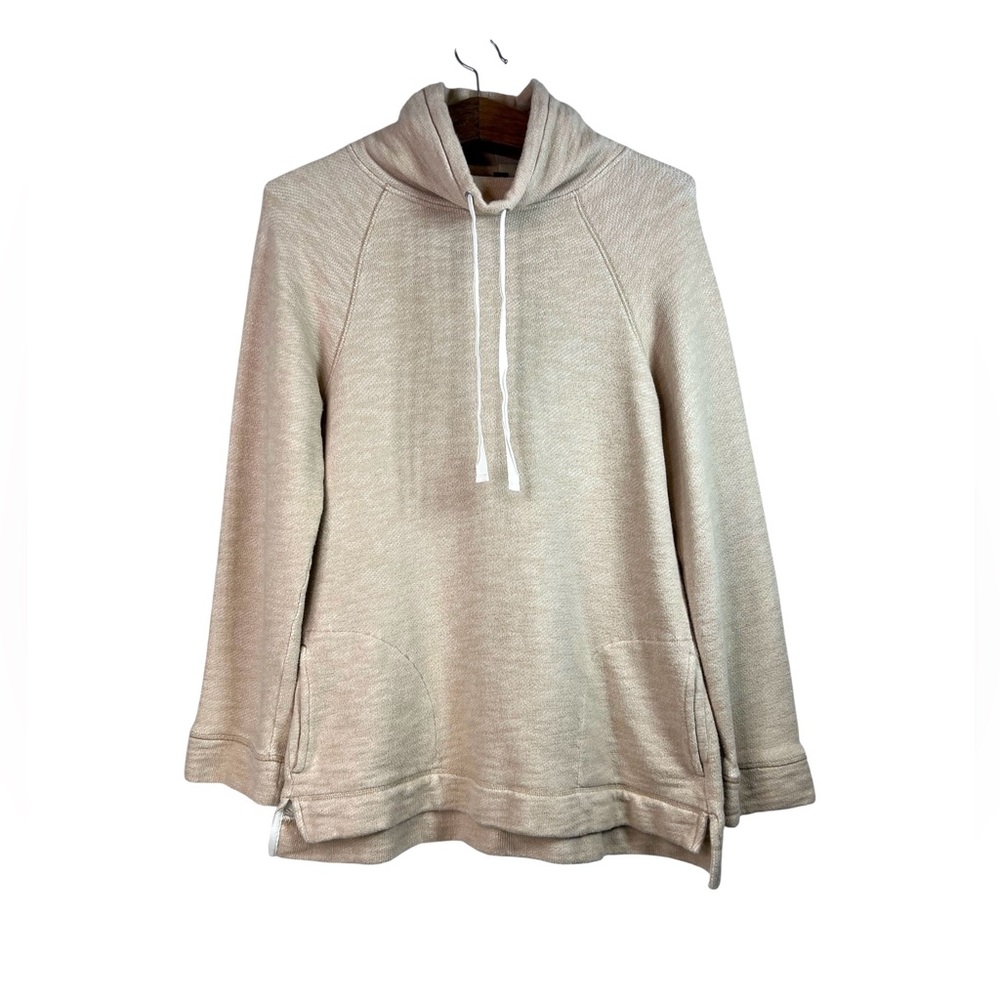 J. Crew Cream Turtleneck Tunic Sweatshirt Size S/M Minimalist Loungewear Preppy